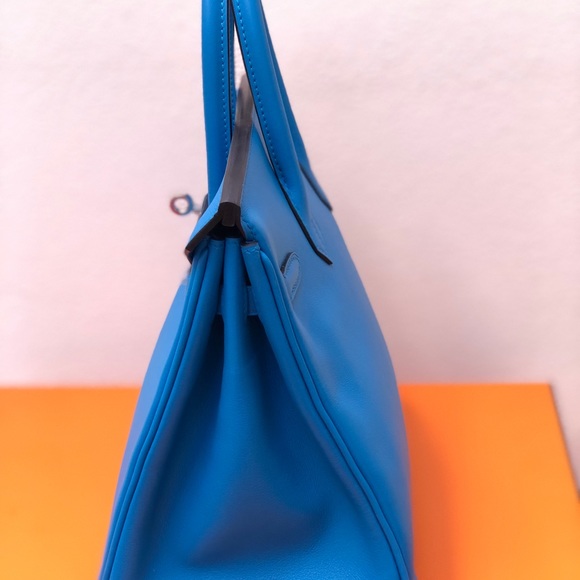 Hermes Birkin 25 Blue Zanzibar Swift leather-NEW! - Picture 7 of 8